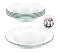 HOOWIFFY Lot de 5 Plateaux Chauffe-Bougie 10 Cm en Verre pour Brûleur à Cire Fondue, Plat Parfumé pour Aromathérapie, Accessoires pour Diffuseur de Parfum D’intérieur, Compatibles Lampe