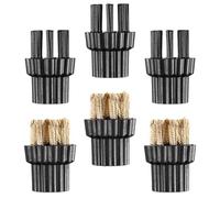 HOOWIFFY Lot de 6 Têtes de Brosse pour Nettoyeur Vapeur Maison, Brosses Multi-usages en Nylon et Cuivre pour Nettoyage Surfaces Dures, Accessoires Compatibles Balai Vapeur, Remplacement