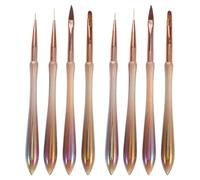 HOOWIFFY Lot de 8 pinceaux liner pour nail art : pinceau de dessin pour vernis/extensions d'ongles - Stylo de précision pour nail art à points/dessin, accessoire de salon