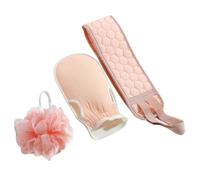 HOOWIFFY Lot de Moufles Exfoliants Corps en Tissu Nuage, Ensemble 1 Set Bande Dorsale pour Massage et Exfoliation des Bras et Jambes