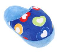 HOOWIFFY Mâcher pour Chien en Peluche Bleue et Forme Pantoufle Cœur, Couineur Amusant pour Chiot, Accessoire de Dentition Résistant, pour Entraînement et Jeu