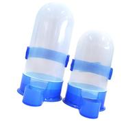 HOOWIFFY Mangeoire Automatique Économise du Travail pour Oiseaux en Plastique Bleu 2 Pièces Surface Lisse Couleur Aléatoire pour Cage de Canaris et Animaux de Compagnie