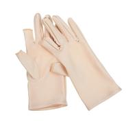 HOOWIFFY Moufles de Protection UV pour Femme en Tissu Fin Absorbant la Sueur, Accessoire Nail Art sans Doigts pour Manucure et Protection Peau