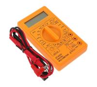 HOOWIFFY Multimètre Numérique Orange Affichage Lcd, Testeur de Tension Ac/dc Fonction Bip Marche/arrêt, Boîtier Abs, Alimenté par Batterie 9v Type 6f22, pour Électriciens