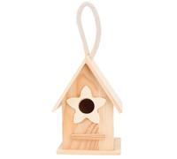 HOOWIFFY Nichoir Bois Décoratif avec Poignée Maison Oiseaux Jardin DIY à Peindre Nid Créatif Bois pour Extérieur et Balcon Cadeau Familial Écologique