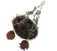 HOOWIFFY Nid D'oiseau en Rotin Naturel pour Perroquets, à Mâcher Résistant, Adapté aux Cages à Oiseaux de Toutes Tailles, Couleur Café, pour Habitat Sécurisé