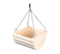 HOOWIFFY Nid Suspendu en Bois Balançoire pour Accessoires Hamster, Coin de Sommeil Sécurisé pour Petits Animaux Domestiques