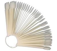 HOOWIFFY Nuancier Ongles 50 Pièces en Plastique Robuste Naturel, Bâtonnets D'entraînement pour Nail Art, Accessoires Manucure Pratiques pour Présentation et Pratique des Ongles