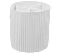HOOWIFFY Organisateur de Maquillage Transparent 1 Compartiment en Plastique Rigide Blanc, Porte-pinceaux Multifonction pour Bureau et Coiffeuse, Rangement Cosmétique Compact pour Pinceaux