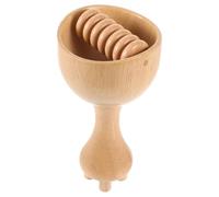 HOOWIFFY Outil de Massage en Bois Rouleau Facile à Saisir pour Massage du Dos Cou, Thérapie Bois à Domicile, Instrument de Massage en Bois Kaki
