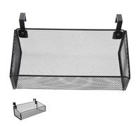 HOOWIFFY Panier Suspendu en Métal Noir Petit Modèle 2 Crochets, Panier de Rangement Filaire pour Chevet, Dortoir et Décoration Intérieure, Organiseur Pratique pour Chambre et Bureau