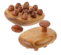 HOOWIFFY Peigne de Massage en Bois 2pcs pour Cuir Chevelu et Nuque, Brosse Cheveux Légère pour Relaxation et Finition Lisse, Accessoire Soin Multi-usage Pratique