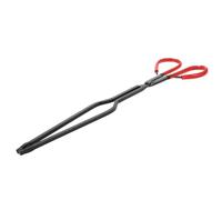 HOOWIFFY Pinces à Feu Longues Noires en Métal et Plastique Résistantes à Haute Température pour Cheminées Intérieures et Feux de Camp Protection Portée Étendue