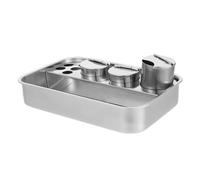 HOOWIFFY Plateau Acier Inoxydable, Plateau D'instruments Médicaux Rectangulaire Argenté, Grosse Capacité, pour Hôpitaux et Institutions Médicales