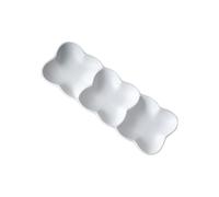 HOOWIFFY Plateau de Service D'apéritifs en Céramique Blanche Style Nordique Trois Compartiments, Résistant aux Taches, Polyvalent pour Rassemblements et Usage Quotidien