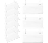 HOOWIFFY Porte-Étiquettes de Prix 50 Unités Transparentes Format 100X57Mm Papier 100X40Mm pour Affichage sur Étagères en Boutique