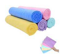 HOOWIFFY Serviette de Bain pour Animaux 5 Pièces PVA Imitation Daim Super Absorbante Sèche Vite pour Chien et Chat, Légère et Portable, pour Toilettage et Voyage Couleur Couleur Aléatoire