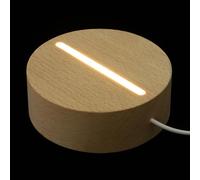 HOOWIFFY Socle Bois pour Veilleuse de Nuit USB Support Stable pour Petite Lampe de Chevet Base Lumineuse Décorative pour Chambre Bureau et Salon Facile à Utiliser