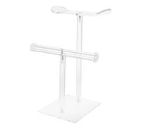 HOOWIFFY Support Bandeaux Transparent Double Organisateur Accessoires Coiffure Rangement Élastiques et Pinces Cheveux Présentoir Multifonction pour Bureau et Vanity