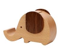HOOWIFFY Support de Téléphone de Bureau en Bois Forme Éléphant Organiseur de Stylos Multifonction Petit Format Rangement Bureau Pratique pour Téléphone Portable et Accessoires