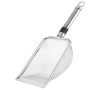 HOOWIFFY Tamis de Jardin Tamis à Mailles de 4 en Acier Inoxydable avec Poignée Ergonomique pour Tamiser Sable et Gravier, Outil de Jardinage Polyvalent et Facile à Ranger
