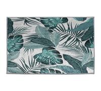 HOOWIFFY Tapis Carré en Feuille de Plantain Vert en Polyester, Décoratif et Confortable Toucher, pour Chambre et Accueil Maison, Style Naturel et Créatif