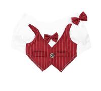HOOWIFFY Tenue pour Chien Rouge en Polyester, Costume Mariage Fin et Réutilisable, Design Adorable pour Chiots et Chiens de 9,5 à 13 Kg, pour Scènes de Mariage