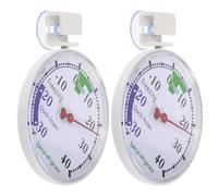 HOOWIFFY Thermomètres pour Réfrigérateur et Congélateur 2 Pcs en Plastique Réutilisable Blanc, Design Portable Solide Cuisine Domestique et Supermarché