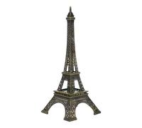 HOOWIFFY Tour Eiffel LED Lumineuse en Métal Finition Bronze Antique, Modèle Décoratif 25 Cm sans Piles, Veilleuse Architecturale pour Maison et Présent Fête, Artisanat D’Architecture