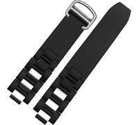 Hooxue Bracelet de montre en caoutchouc noir/blanc avec fermoir déployant, compatible avec Must Cartier 21 Chronoscaph Autoscaph Quartz 20 mm, Noir, 20, Sangle