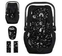Hooyax Coussin de siège auto pour bébé avec support de tête ultra épais - Ensemble universel 3 en 1 de siège auto pour nouveau-né double face pour siège auto, poussette, transat, balançoire (abricot)