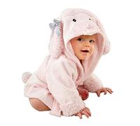 Hooyi Peignoir de bain à capuche pour bébé fille Motif chien Rose Taille L 130 cm