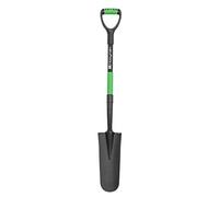 Hooyman Pelle à bêche avec tête en acier au carbone robuste, poignées ergonomiques antidérapantes en H, poignée en D et marches surdimensionnées pour le jardinage, la gestion des terres, le travail de