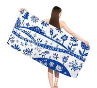 Hooyuubo Serviette de Plage XXL Bleu, Serviette Microfibre 90 x 180 cm, sans Sable, Serviettes de Plage Léger et séchage Rapide, Convient pour la Plages, Sport, Voyages, Sauna, Piscine, Usine,s-j1127