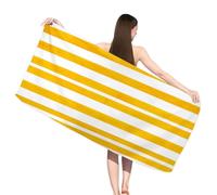 Hooyuubo Serviette de Plage XXL Jaune, Serviette Microfibre 80x160 cm, sans Sable, Serviettes de Plage Léger et séchage Rapide, Convient pour la Plages, Sport, Voyages, Sauna, Piscine, Bande,s-j1112