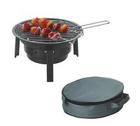 HOOZ Barbecue au charbon de bois portable - Idéal pour les pique-niques, les barbecues et les chachlyk - Mini barbecue pliable portable pour les aventures de barbecue spontanées (diamètre 32 cm)