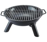 HOOZ Barbecue et brasero multifonction - Diamètre : 46 cm - Hauteur : 22 cm - Barbecue au charbon de bois portable avec poignées et pieds faciles à monter - Idéal pour le jardin, le camping et