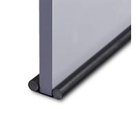 HOOZ Lot de 2 boudins de porte en cuir synthétique avec double joint d'étanchéité - Découpable - Boudin de porte et boudin de porte (noir)
