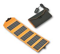 HOOZ Panneau solaire pliable, chargeur solaire portable avec port USB, panneau solaire de camping pour iPhone, smartphone, tablette, GoPro, etc. Panneau solaire étanche flexible (10 W noir)