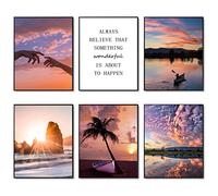 HoozGee Coucher de soleil voyage Photo mur Art impressions profiter du crépuscule rêve affiche cadeau pour les de photographie nautique maison salon décoration murale 8"x10" (20.3x25.4cm) SANS CADRE