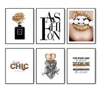 HoozGee Décoration murale glamour dorée pour chambre de fille - Impression d'art mural Be Wild/Be Patient/Be Gentle/Fashion Chic Décoration murale pour chambre à coucher (27,9 x 35,6 cm, sans cadre)