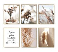 HoozGee Tableaux Muraux Nature Toile Art Décoration Murale Botanique Imprimer Photos Reed Fleur Séchée Plante Affiche Imprimer Décorations Maison Salon Murale 8"x10" (20.3x25.4cm) SANS CADRE