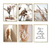 HoozGee Tableaux Muraux Nature Toile Art Décoration Murale Botanique Imprimer Photos Reed Fleur Séchée Plante Affiche Imprimer Décorations Maison Salon Murale 11"x14" (27.9x35.6cm) SANS CADRE