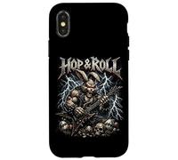 Hop and Roll Heavy Metal Bunny Guitare électrique Lapin à Bascule Coque pour iPhone X/XS