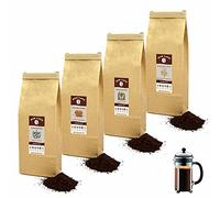 HOP CAFE - Offre Découverte Café Moulu Gourmet - 4 x 125g - pour cafetière à Piston