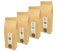 HOP CAFE - Pack Découverte Café en Grains Doux - 100% Arabica - Torréfaction Artisanale - 4 Sachets 250g