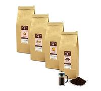 HOP CAFE - Pack Découverte Café Moulu Aromatisé - pour Cafetière à Piston - 4 x 250g