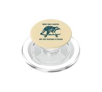 Hop on, Nous Avons Une Crise Skateboard Raccoon Disant Crise PopSockets PopGrip pour MagSafe