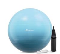 HOP-Sport® Ballon de Fitness 65 cm HS-R065YB avec Pompe à air, Anti-éclatement, Ballon de Gymnastique Antidérapant pour Yoga, Pilates et Renforcement Musculaire, Charge Max. 100 kg, Bleu