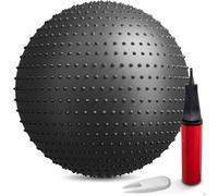 Hop-Sport Ballon Fitness 65 cm, Ballon de Gymnastique avec pompe incluse, Ballon d’Exercices HS-065GB robuste, antidérapant, Noir